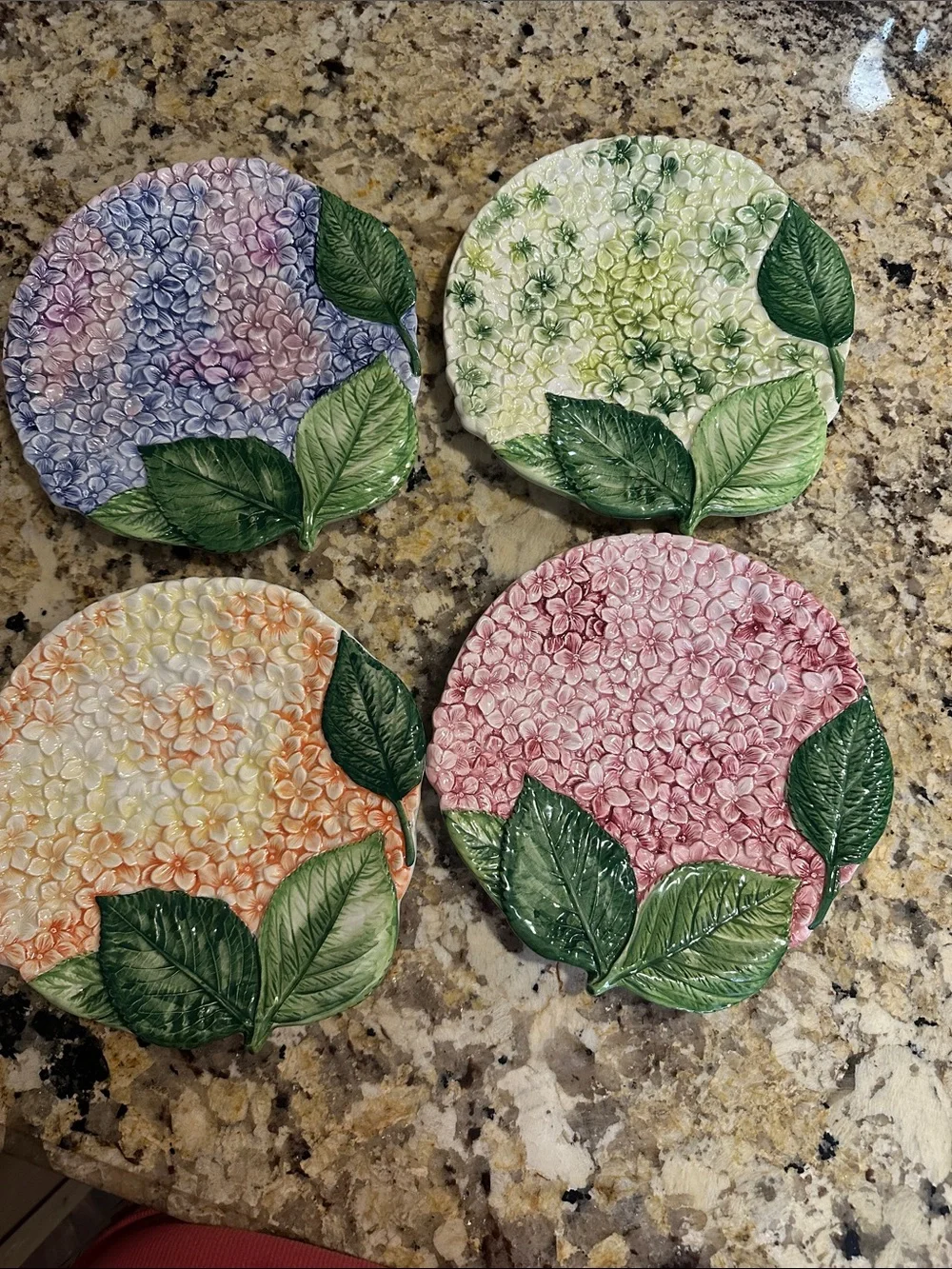 Handmade Floral Ceramic Wall Plaque - Pink, Blue, Green, Orange FROM ITALY